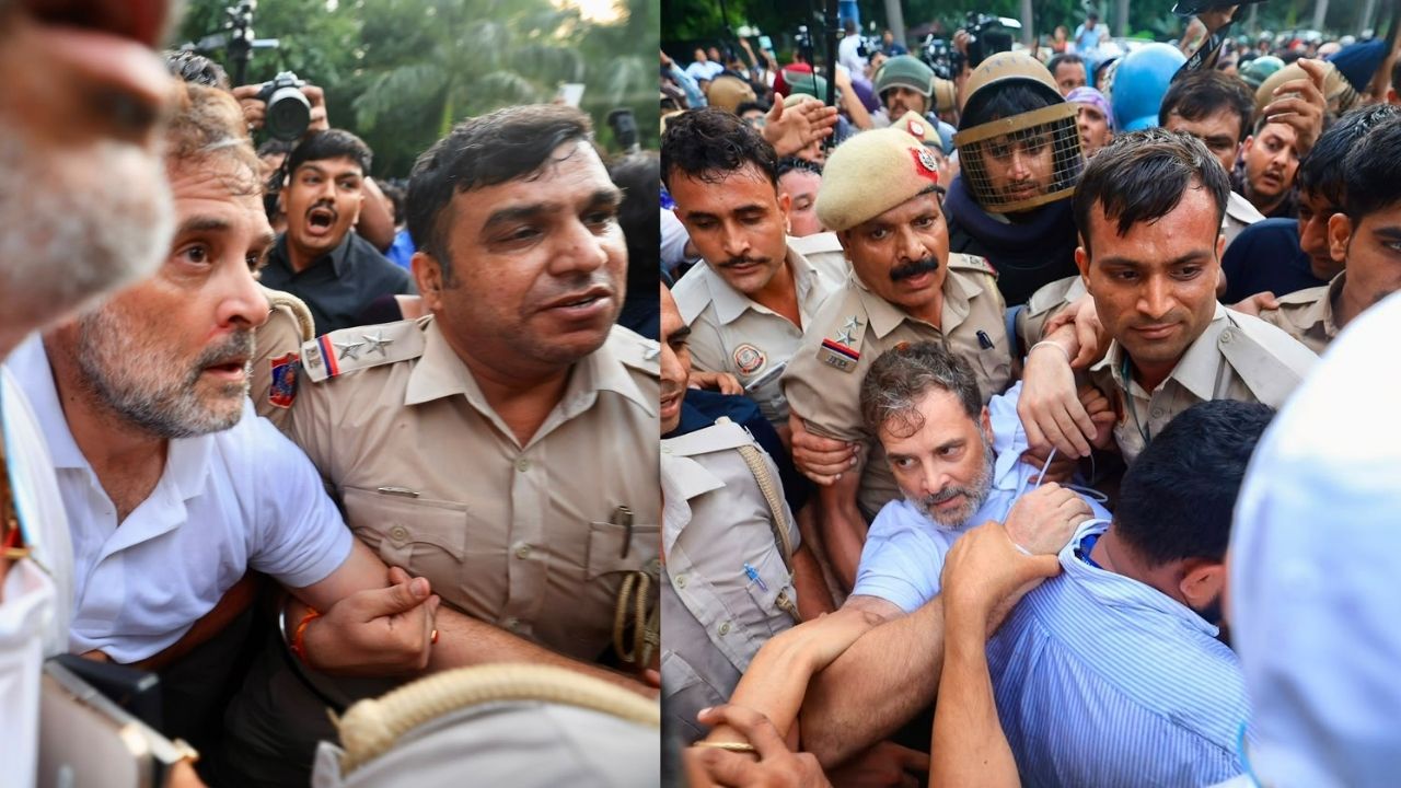 NEET पेपर लीक पर गरमाई सियासत! तस्वीरों में देखें राहुल-प्रियंका को हिरासत में लेने से लेकर हंगामे तक सबकुछ