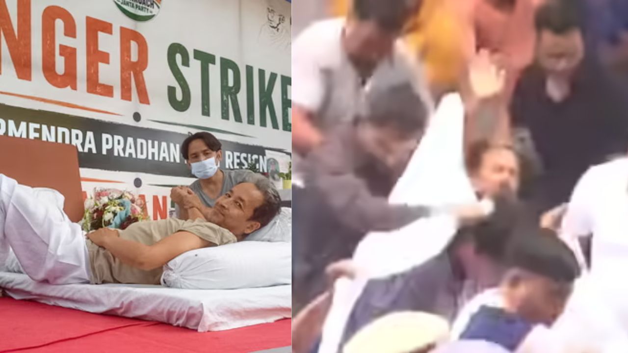 21 दिन की भूख हड़ताल के बाद बिगड़ी सोनम वांगचुक की तबीयत, दिल्ली पुलिस ने अस्पताल पहुंचाया