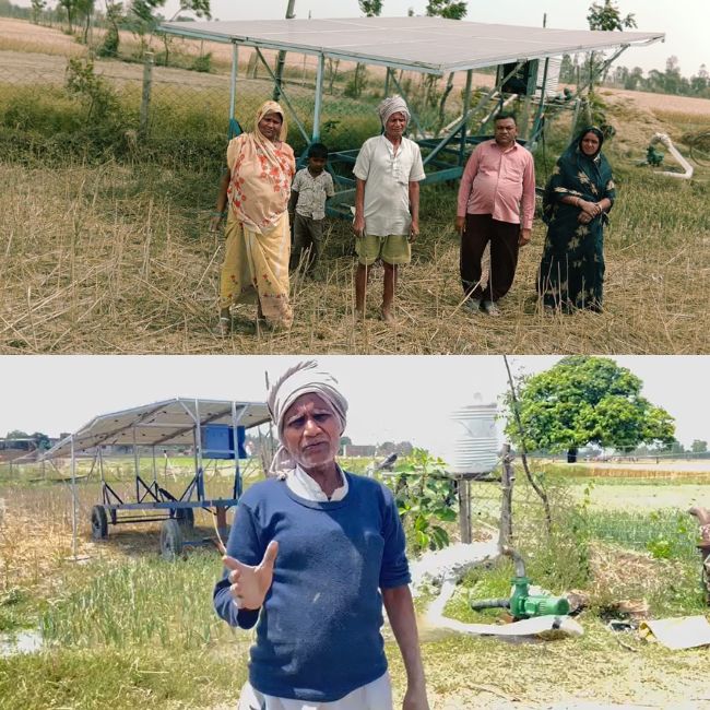 Farmer Sukhai from siddharthnagar UP using solar trolly irrigation system