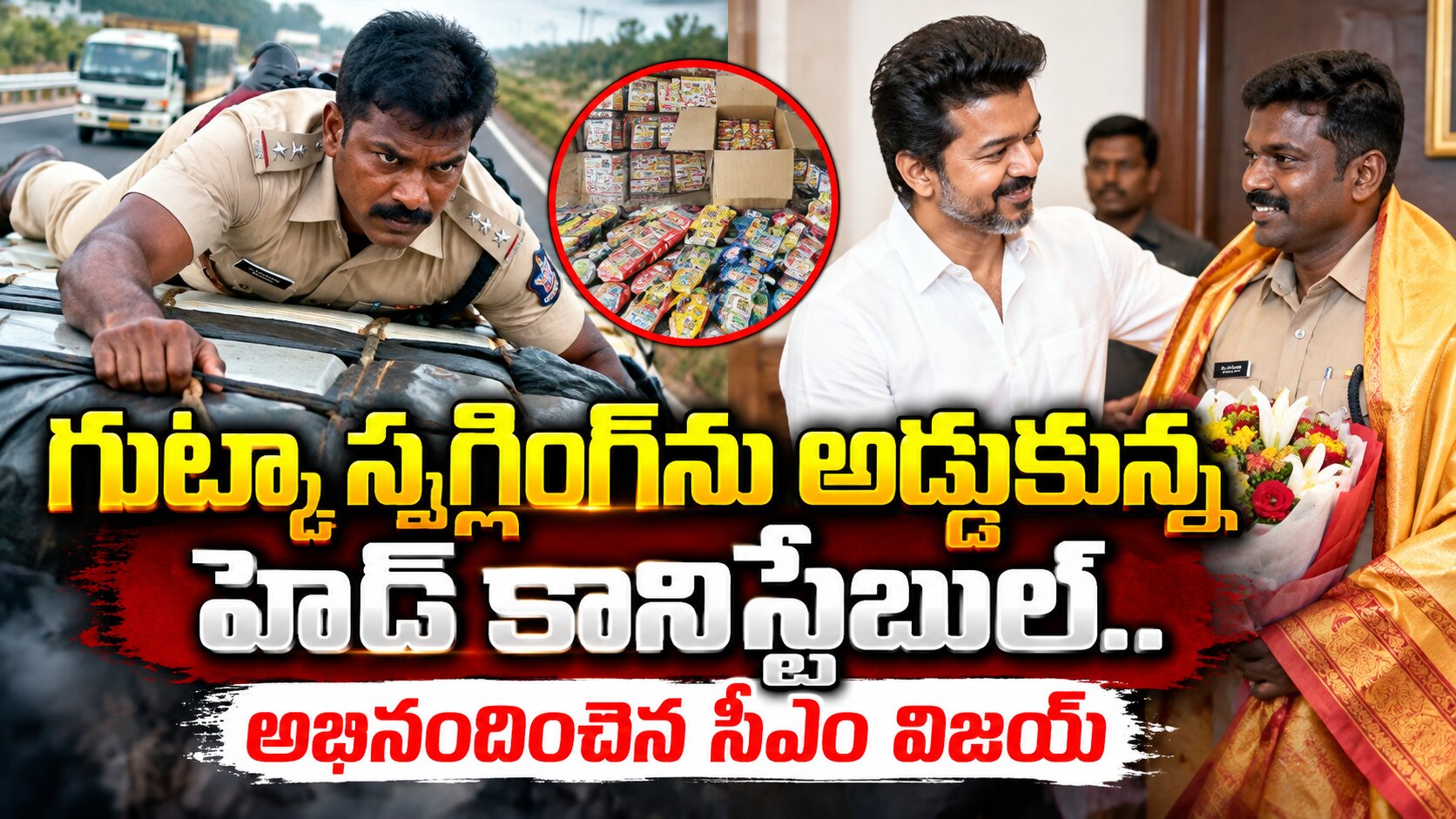 గుట్కా స్మగ్లింగ్‌ను అడ్డుకున్న హెడ్ కానిస్టేబుల్..  అభినందించిన సీఎం విజయ్