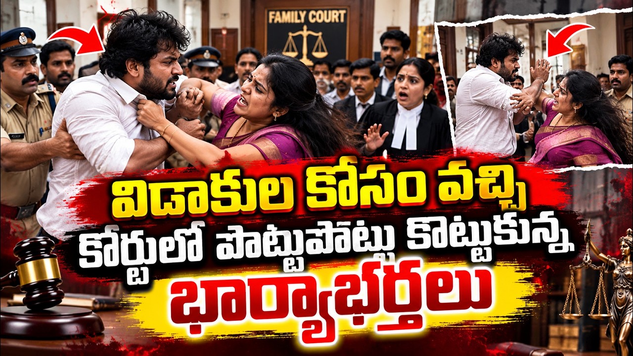 విడాకుల కోసం వచ్చి కోర్టులో పొట్టుపొట్టు కొట్టుకున్న భార్యాభర్తలు